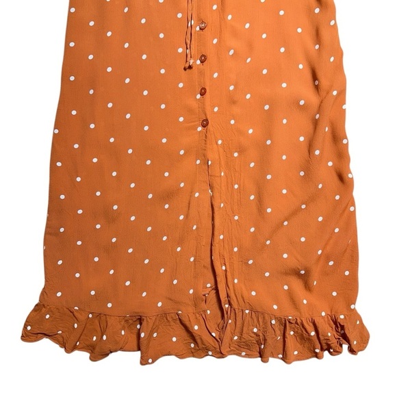 For Love & Lemons Copper Natalia Polka Dot Ruffle Midi Dress Women’s M - Picture 4 of 9